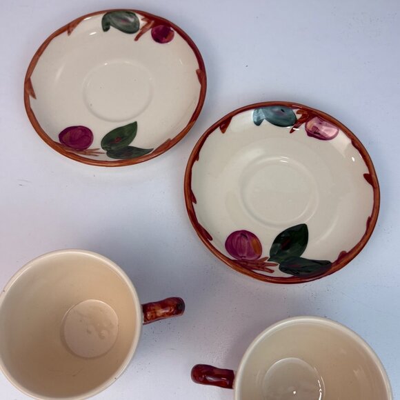 Franciscan Apple Hand-Painted Tea Cup & Saucer Set of 2 England Vintage - Picture 3 of 8